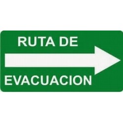 Señal ruta de evacuacion 20x40